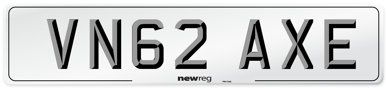 VN62 AXE Number Plate from New Reg